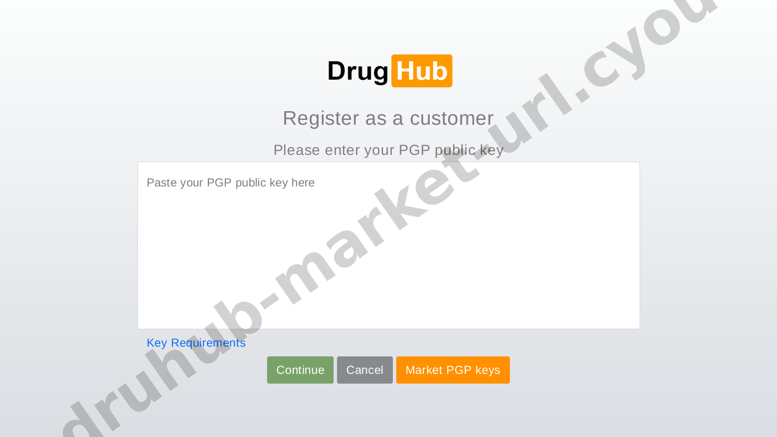 DruHub Market Registration Page